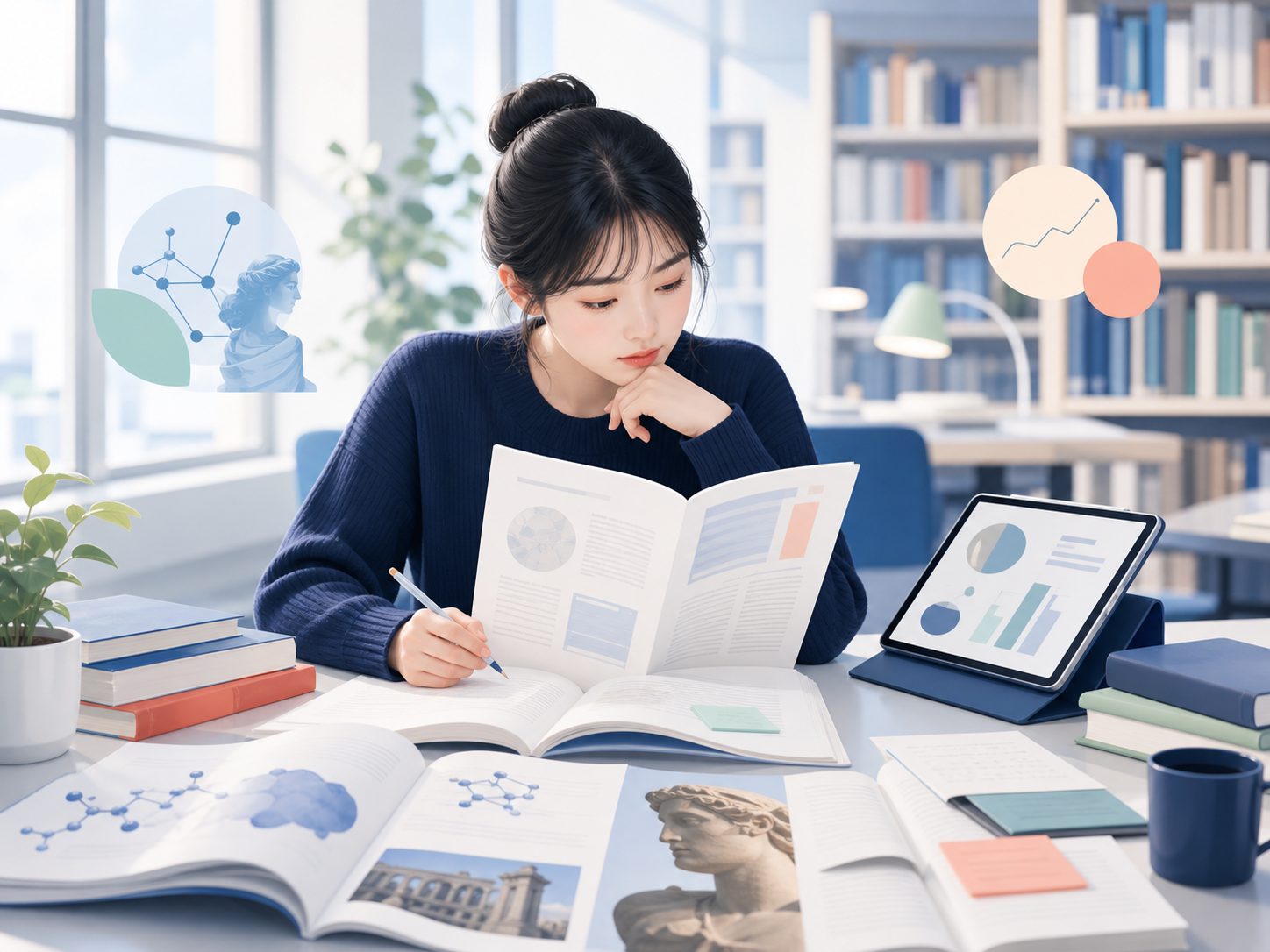 海外文献と資料を読み比べる学習者